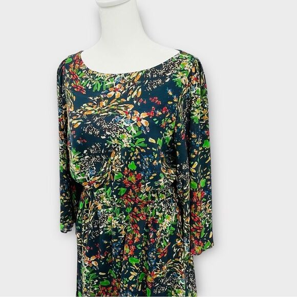 Alice + Olivia Silk Shift Dress in Blue Floral Print Women’s Size S - Picture 2 of 7